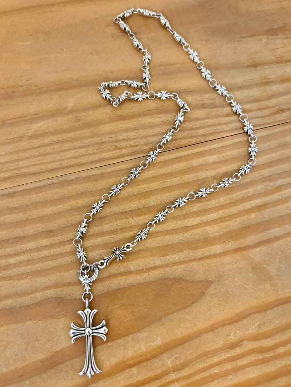 RARE VTG 1998 Chrome Hearts Tiny E Rosary Chain & Cross Pendant